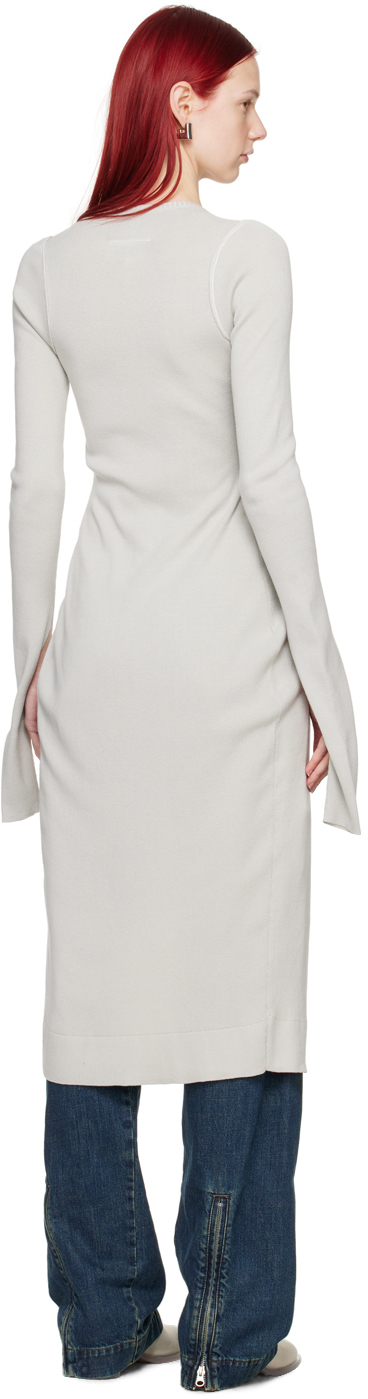 Mm6 Maison Margiela Gray Inverted Seam Midi Dress In 800 Light Grey
