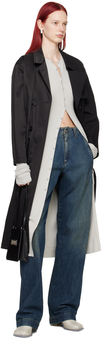 Mm6 Maison Margiela Gray Inverted Seam Midi Dress In 800 Light Grey