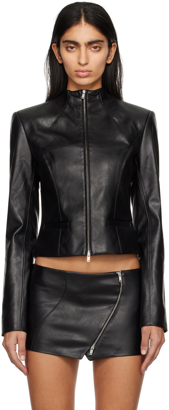 Shop Aya Muse Black Ubala Faux-leather Jacket