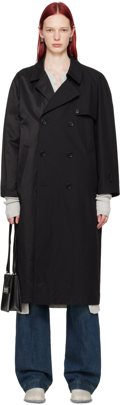 Black Paneled Trench Coat