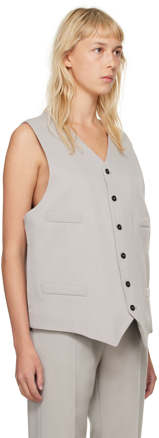 Mm6 Maison Margiela V-neck Padded Waistcoat In 858 Taupe