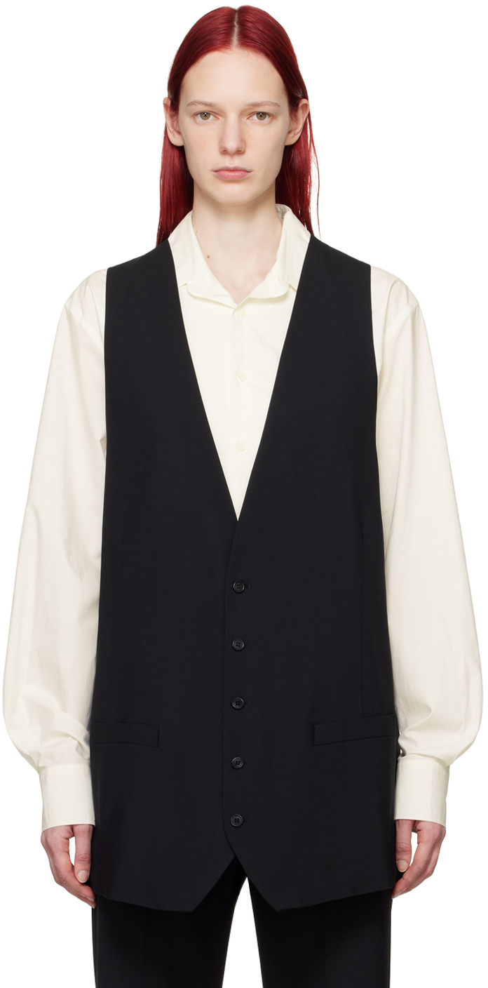 Mm6 Maison Margiela Black Tailoring Waistcoat In 900 Black