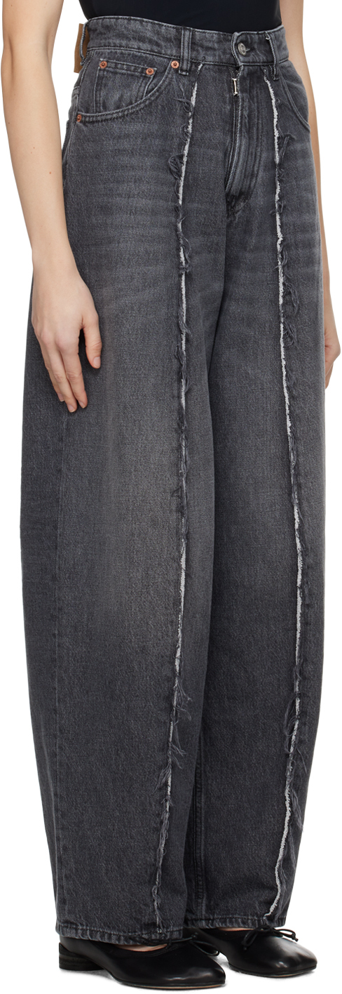 Shop Mm6 Maison Margiela Gray Raw Edge Jeans In 900 Grey