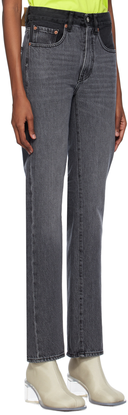Shop Mm6 Maison Margiela Gray Faded Jeans In 961 Grey/black