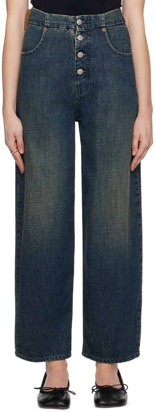 MM6 Maison Margielaのブルー ストレートレッグ ジーンズがセール中