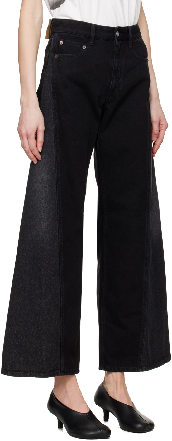 Shop Mm6 Maison Margiela Black Half & Half Jeans In 961 Black/grey