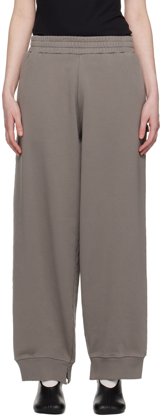 Mm6 Maison Margiela Wide-leg Jersey Track Pants In 803 Taupe