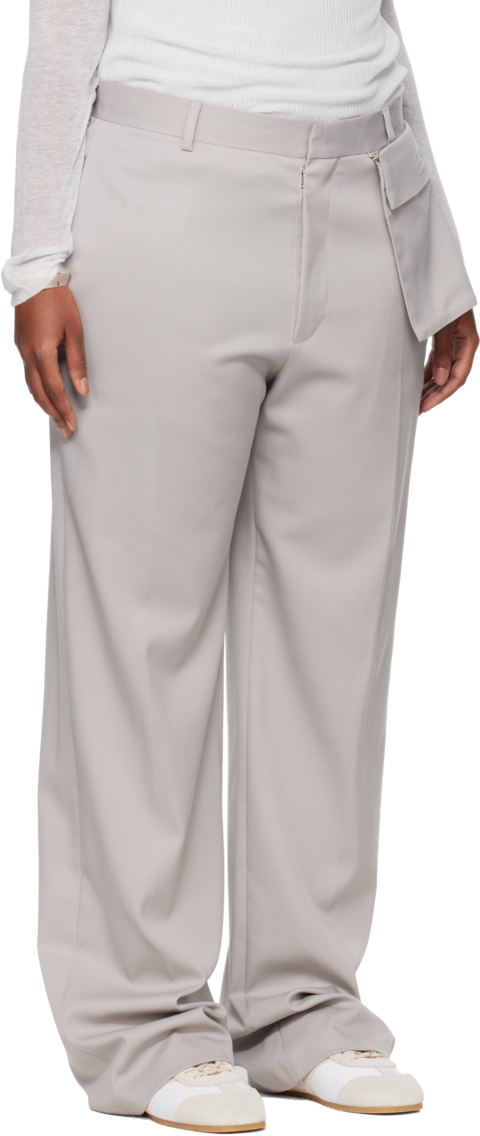 Mm6 Maison Margiela Taupe Tailoring Wool Trousers In Neutral