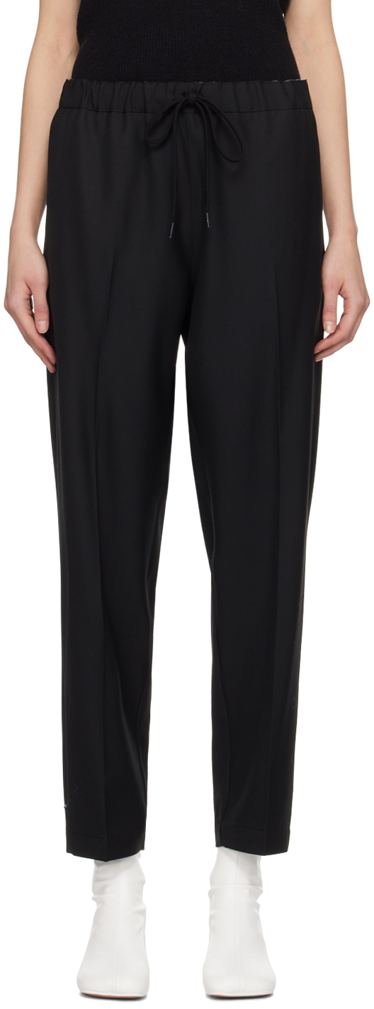 Mm6 Maison Margiela Black Tapered Trousers In 900 Black