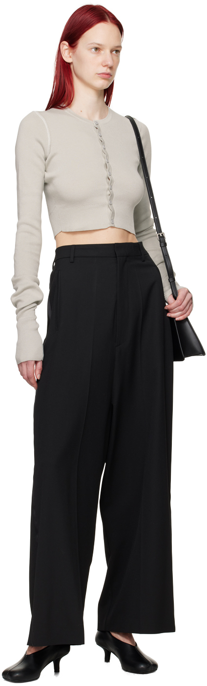 Mm6 Maison Margiela Gray Cutout Cardigan In 800 Light Grey