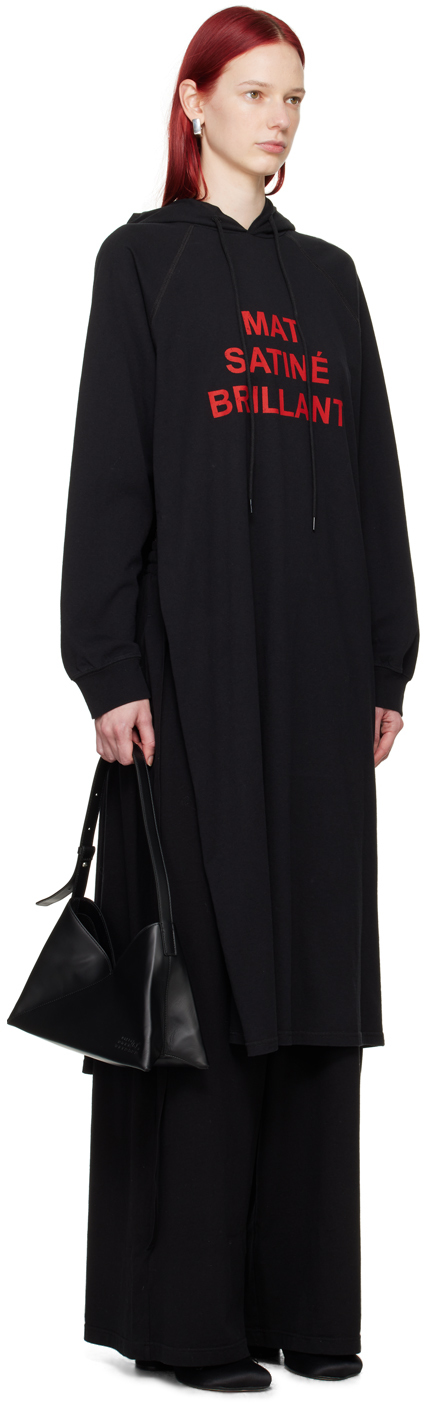 Shop Mm6 Maison Margiela Black 'mat Satiné Brillant' Maxi Dress In 900 Black
