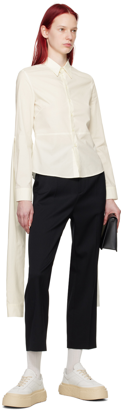 Mm6 Maison Margiela Off-white Extended Shirt In 101 Off White