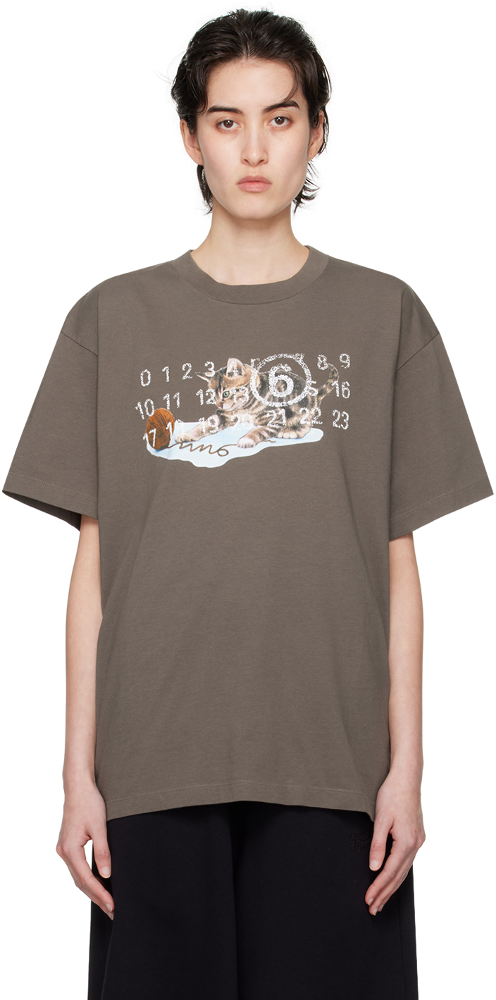Brown Cat & Wool T-Shirt