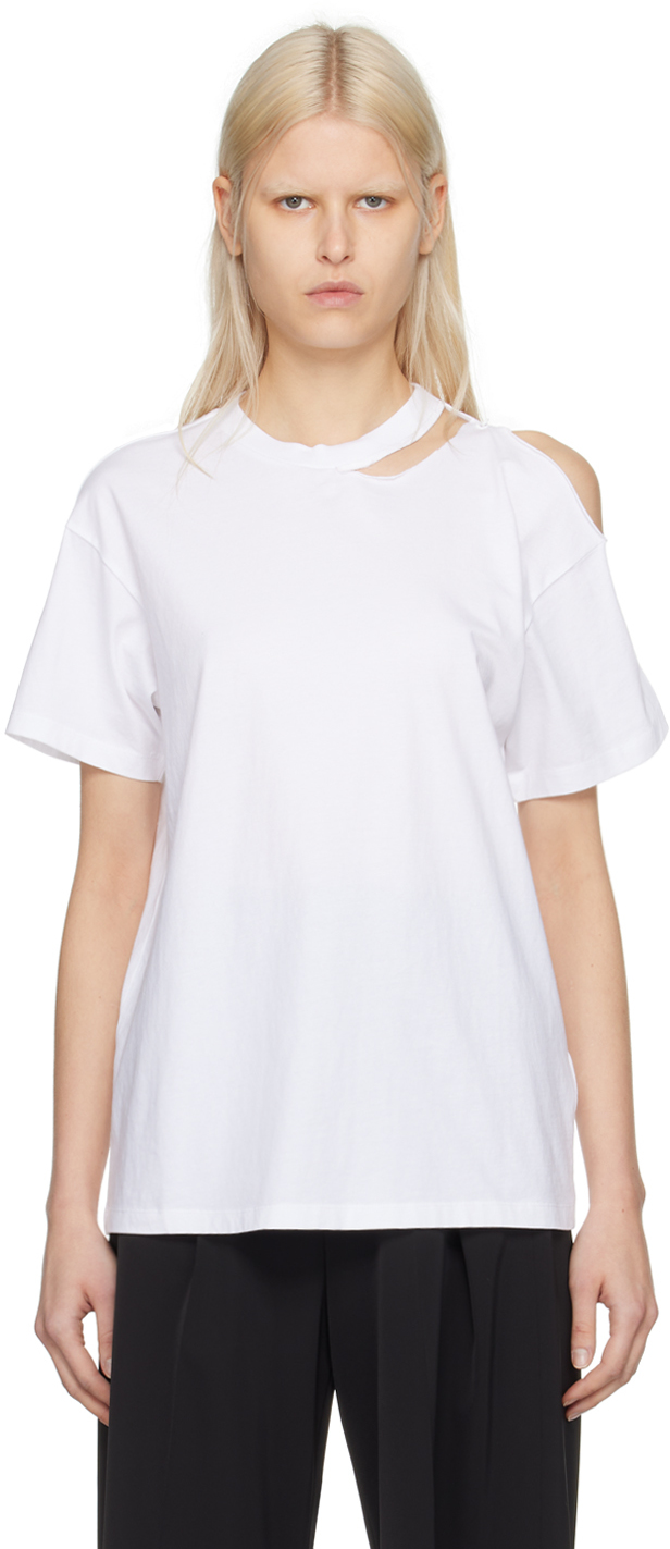 Shop Mm6 Maison Margiela White Safety Pin T-shirt In 100 White