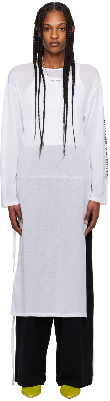 Shop Mm6 Maison Margiela White Printed Midi Dress In 100 White