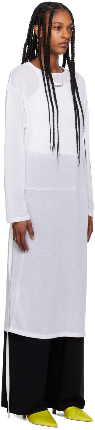 Shop Mm6 Maison Margiela White Printed Midi Dress In 100 White