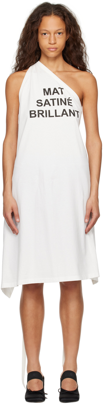 Mm6 Maison Margiela White Printed Tank Top In 101 Off White