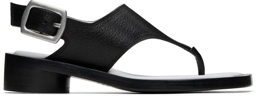 Shop Mm6 Maison Margiela Black Anatomic Sandals In T8013 Black