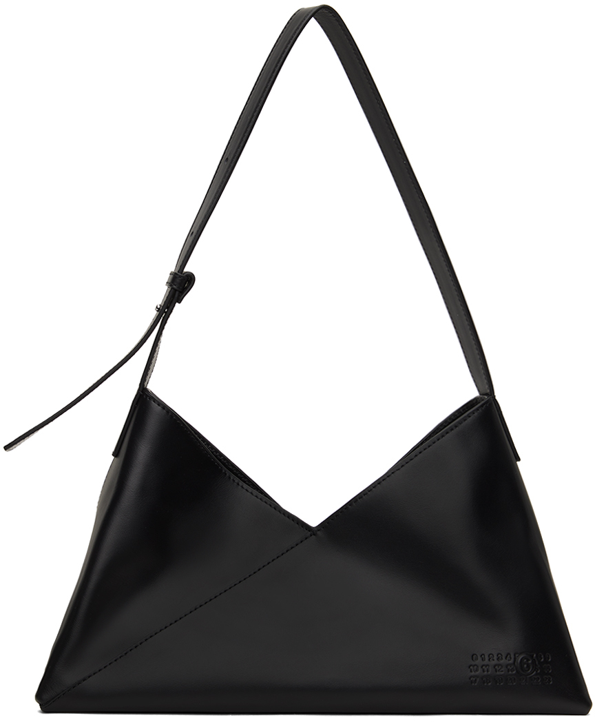 Shop Mm6 Maison Margiela Black Triangle 6 Shoulder Bag In T8013 Black