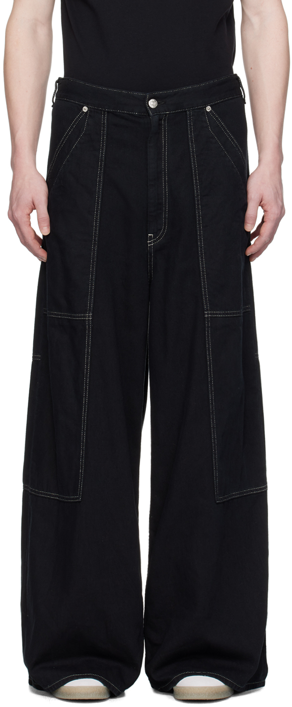 Wide-leg jeans in black - MM 6 Maison Margiela