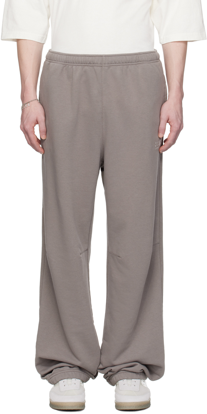 Taupe Embroidered Sweatpants