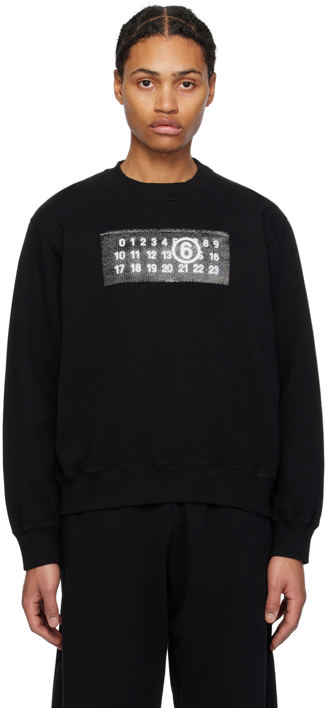 Black Rasterised Zip Print Sweatshirt