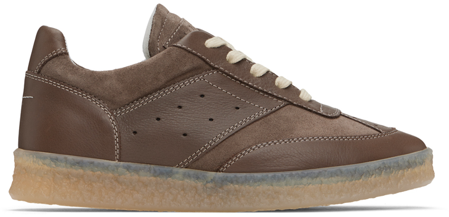 Mm6 Maison Margiela Taupe 6 Court Trainers In T2339 Falcon