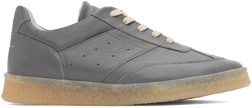 Mm6 Maison Margiela Grey 6 Court Trainers In T8086 Charcoal Grey