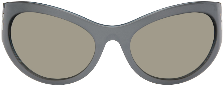 Marc Jacobs Gray 'the Icon' Wrapped Sunglasses In Yb7 Silver