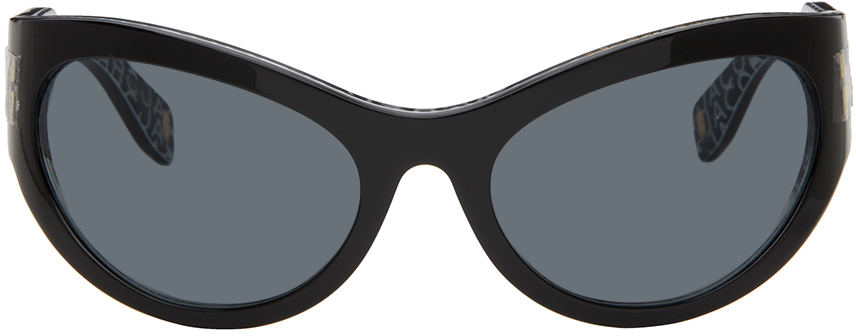 Marc Jacobs Black 'the Icon' Wrapped Sunglasses In 807 Black