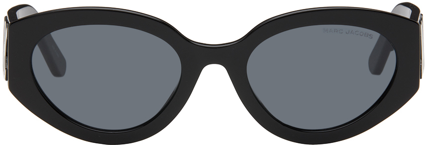 Marc Jacobs Black Oval Sunglasses In 80s Blck Whte