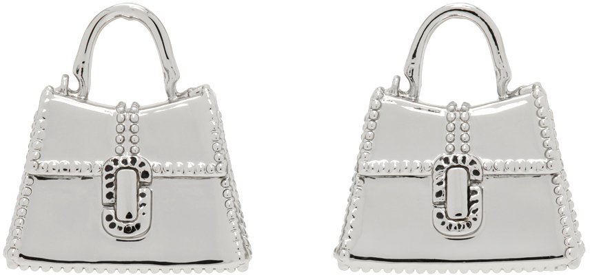 Marc Jacobs Silver 'the St. Marc' Earrings In 029 Light Silver