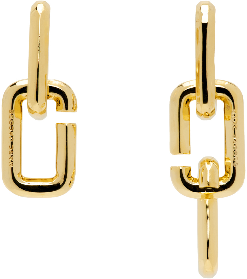 Marc Jacobs Gold 'the J Marc Chain Link' Earrings In 710 Gold