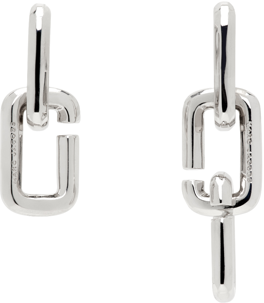Marc Jacobs Silver 'the J Marc Chain Link' Earrings In 040 Silver