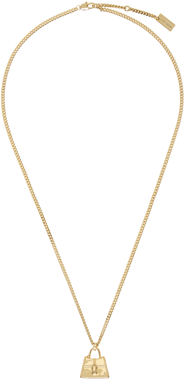 Shop Marc Jacobs Gold 'the St. Marc' Necklace In 970 Light Gold