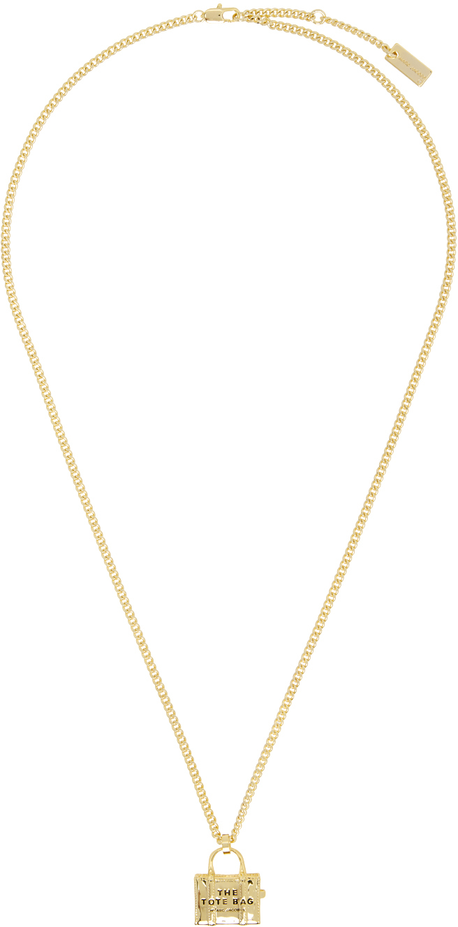 Marc Jacobs Gold 'the Tote Bag' Necklace In 970 Light Gold