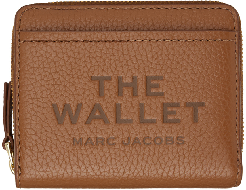Marc Jacobs Brown 'the Leather Mini Compact' Wallet In 212 Argan Oil