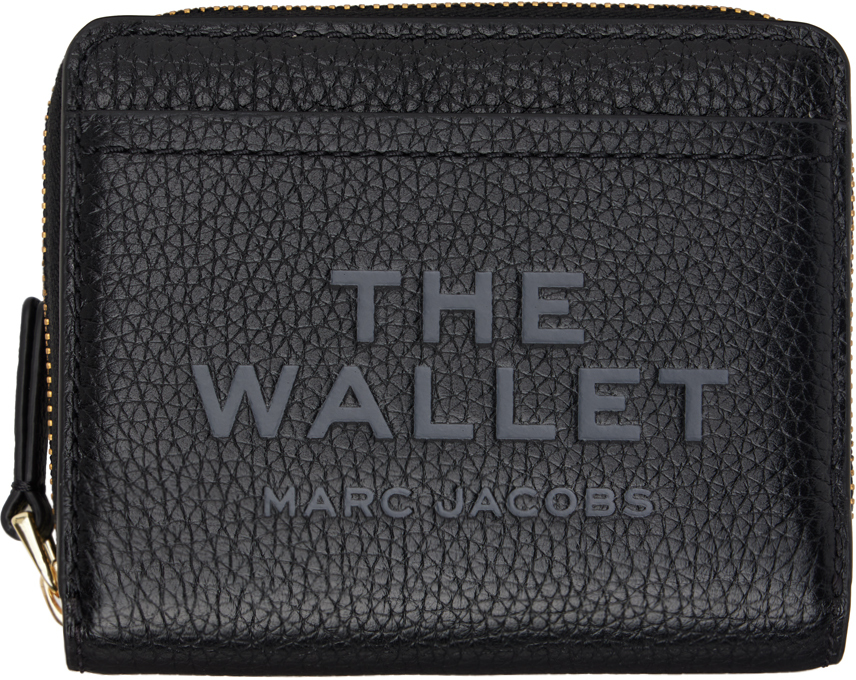 Shop Marc Jacobs Black 'the Leather Mini Compact' Wallet In 001 Black
