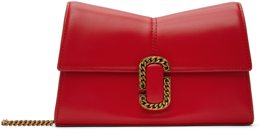 Marc Jacobs Red 'the St. Marc Chain Wallet' Bag In 617 True Red