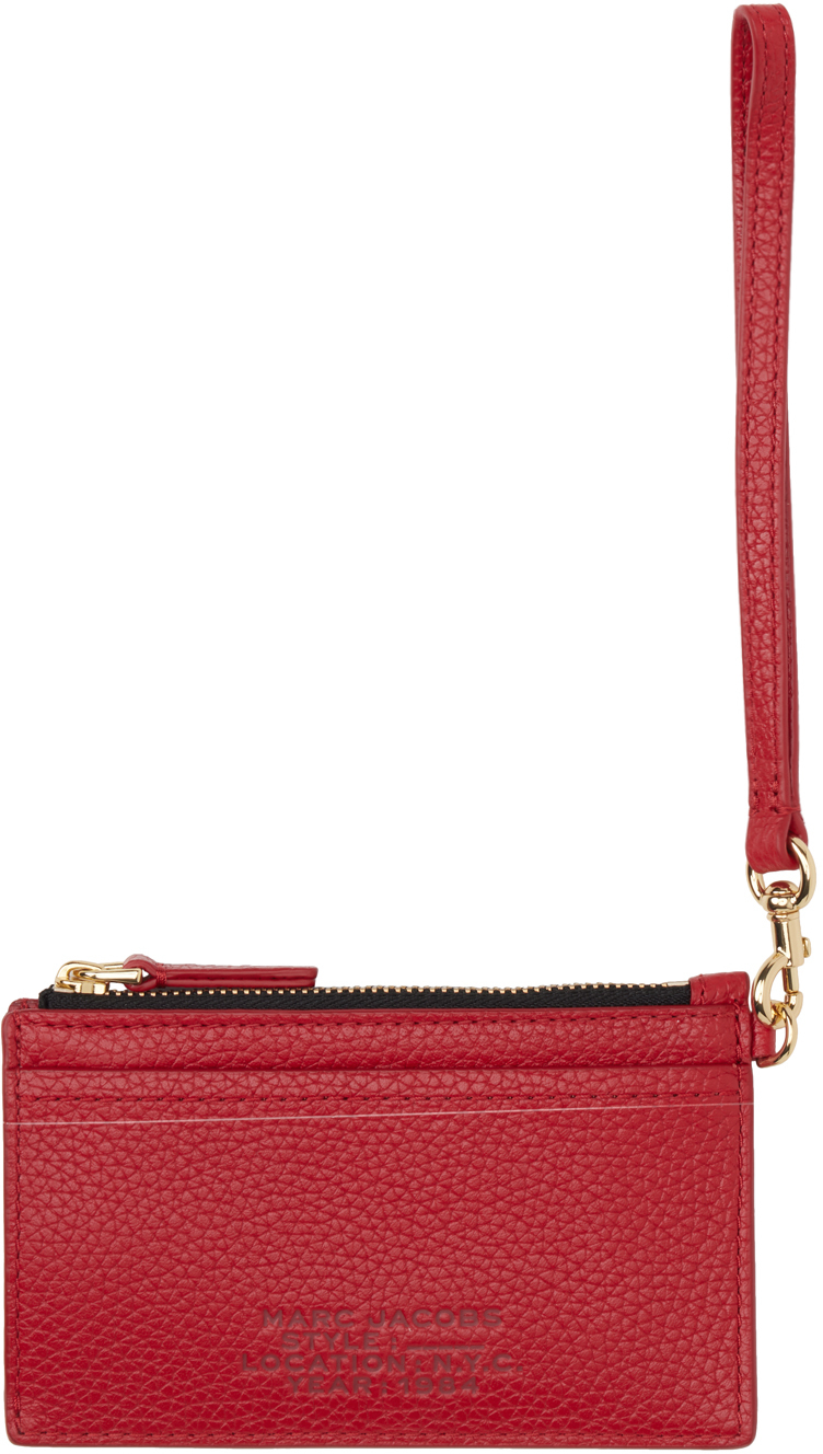 Marc Jacobs Red 'the Leather Top Zip Wristlet' Wallet In 617 True Red