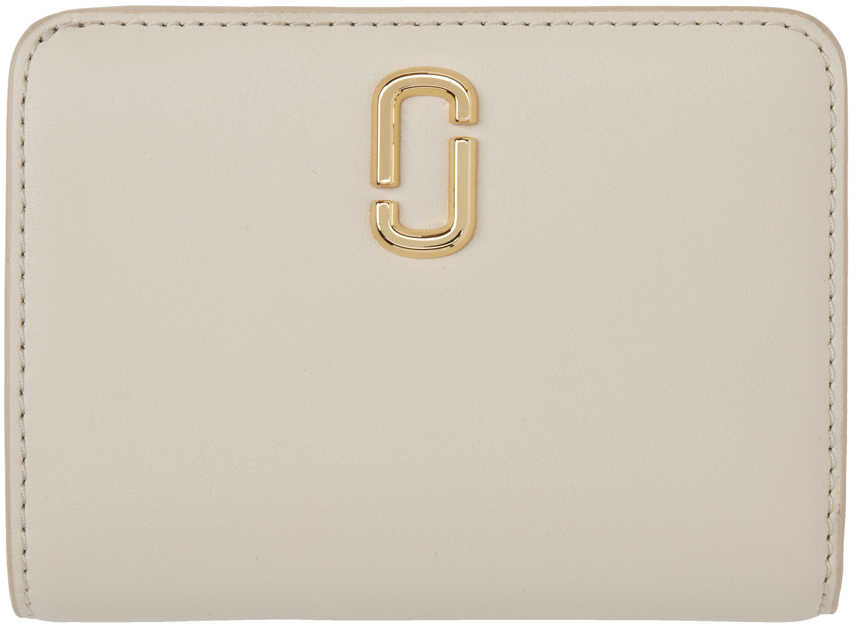 Marc Jacobs Off-white 'the J Marc Mini Compact' Wallet In 123 Cloud White
