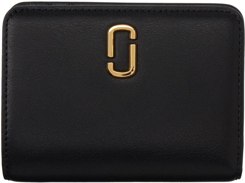 Marc Jacobs Black 'the J Marc Mini Compact' Wallet In 001 Black