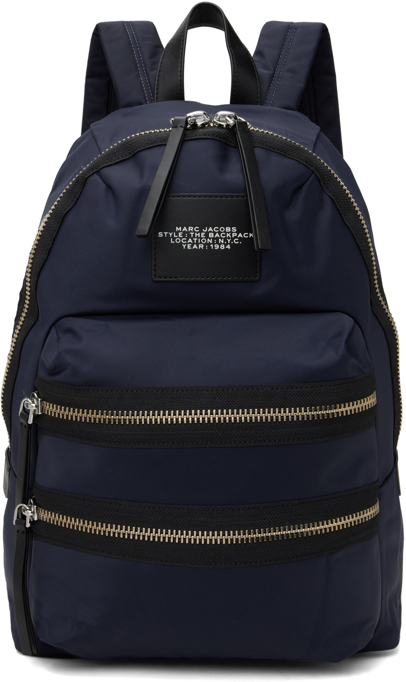 Navy 'The Biker Nylon' Large Backpack