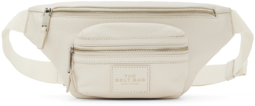 Marc Jacobs White 'the Leather Belt Bag' Pouch In 140 Cotton/silver