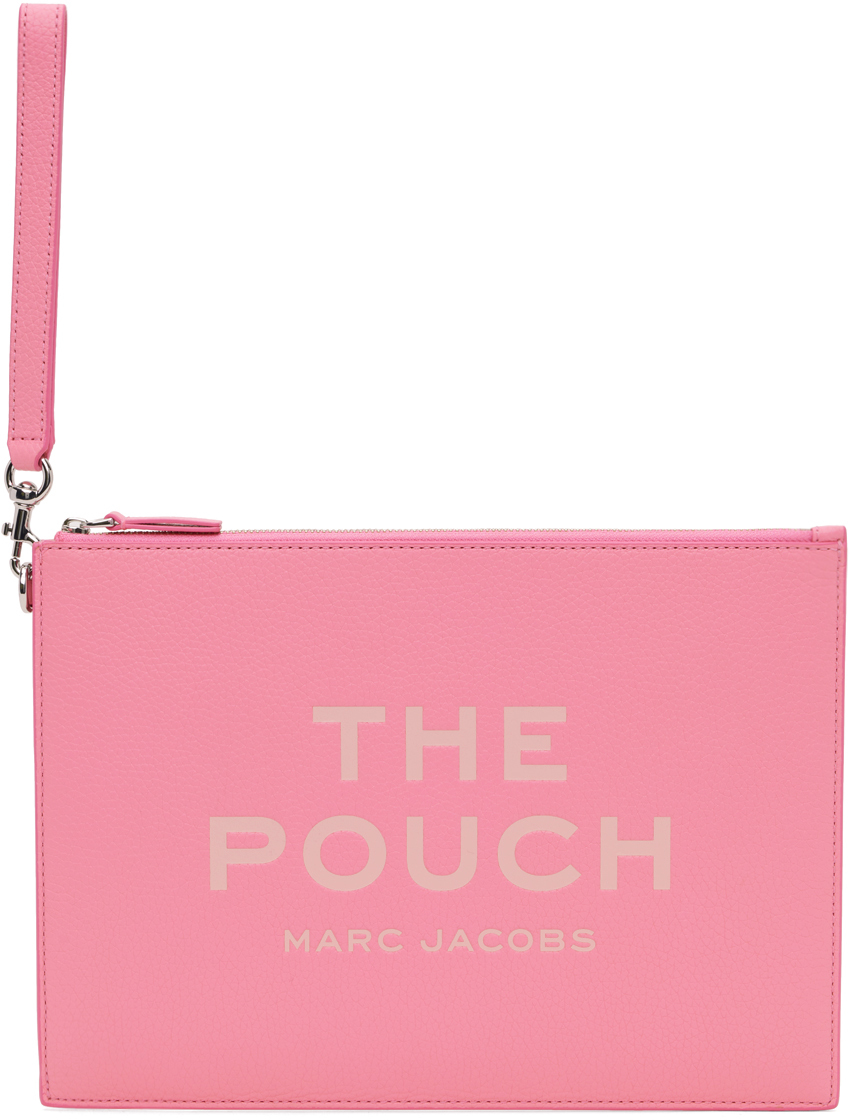 Shop Marc Jacobs Pink 'the Leather Large' Pouch In 666 Petal Pink
