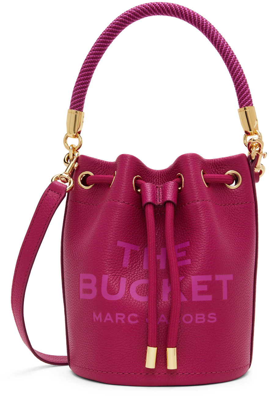 Marc Jacobs Pink 'the Leather Bucket' Bag In 955 Lipstick Pink
