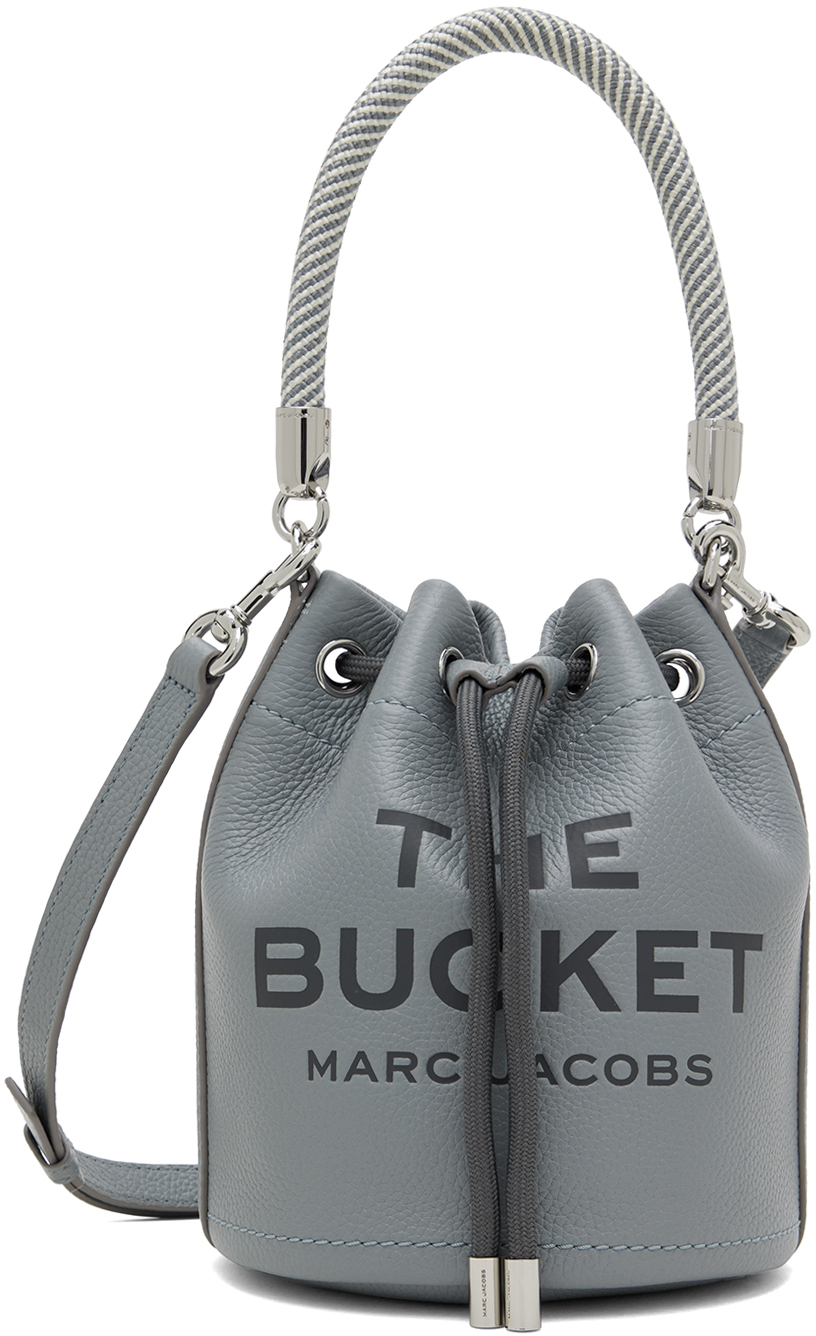 Marc Jacobs Gray 'the Leather Bucket' Bag In 050 Wolf Grey