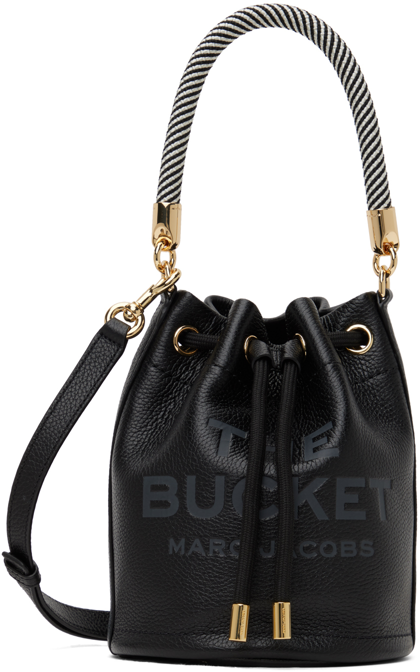 Shop Marc Jacobs Black 'the Leather Bucket' Bag In 001 Black