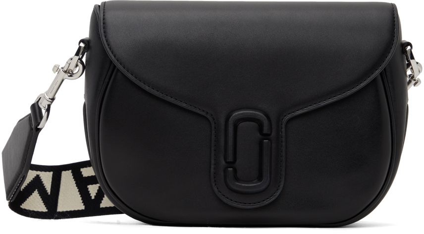 Shop Marc Jacobs Black 'the J Marc Saddle' Bag In 001 Black