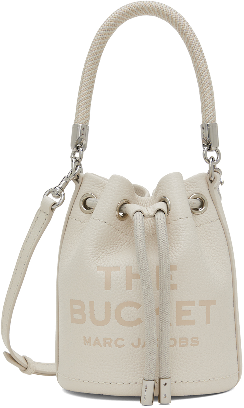 Marc Jacobs The Mini Bucket Bag In Grained Leather In White